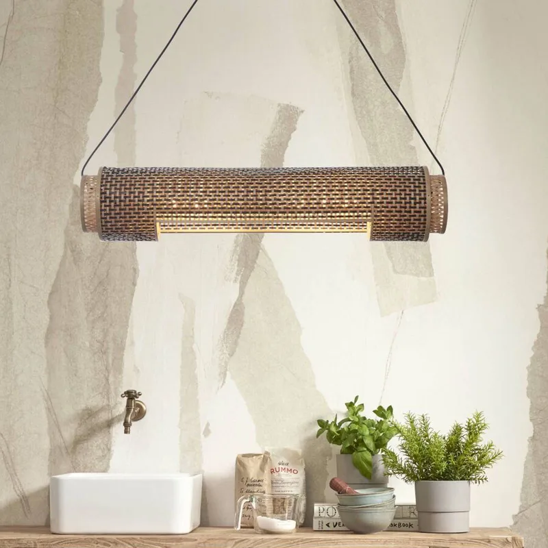 Bhutan hanglamp 85 cm naturel/zwart by GOOD&MOJO in Natural, Black – product photo 2 of 5