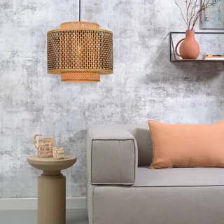 Bhutan hanglamp van bamboe Ø 40 cm van GOOD&MOJO in Naturel, Zwart – productfoto 3 van 5