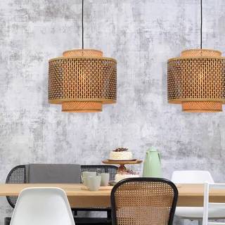 Bhutan hanglamp van bamboe Ø 40 cm van GOOD&MOJO in Naturel, Zwart – productfoto 4 van 5