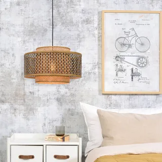 Bhutan hanglamp van bamboe Ø 50 cm van GOOD&MOJO in Naturel, Zwart – productfoto 3 van 5