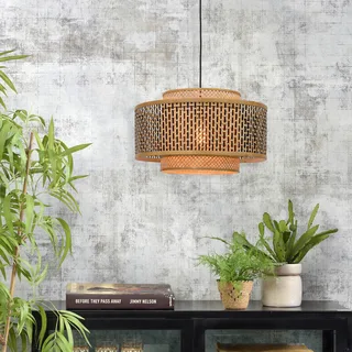 Bhutan hanglamp van bamboe Ø 50 cm van GOOD&MOJO in Naturel, Zwart – productfoto 2 van 5
