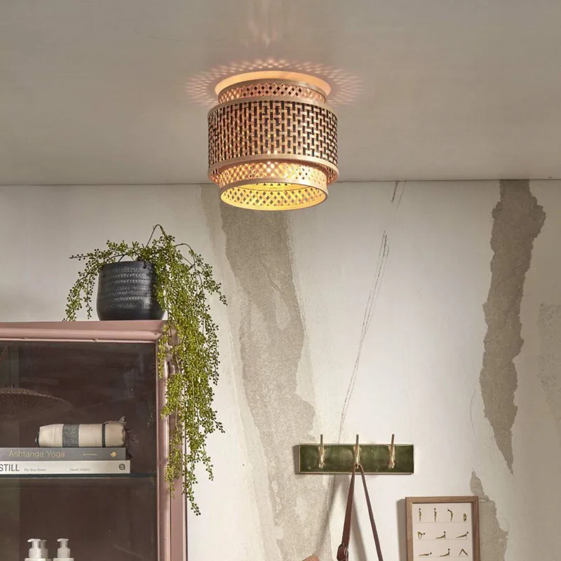 Bhutan plafondlamp, bamboe, Ø 25 cm by GOOD&MOJO in Natural, Black – product photo 2 of 5