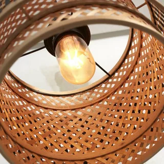 Bhutan plafondlamp, bamboe, Ø 25 cm by GOOD&MOJO in Natural, Black – product photo 5 of 5
