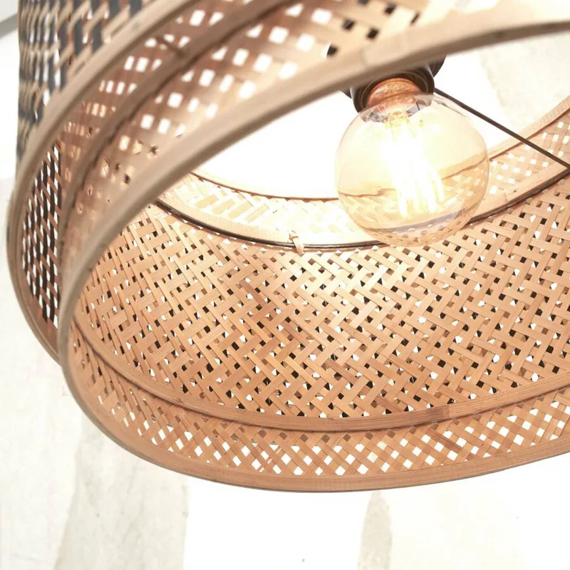 Bhutan plafondlamp, bamboe, Ø 40 cm by GOOD&MOJO in Natural, Black – product photo 4 of 5