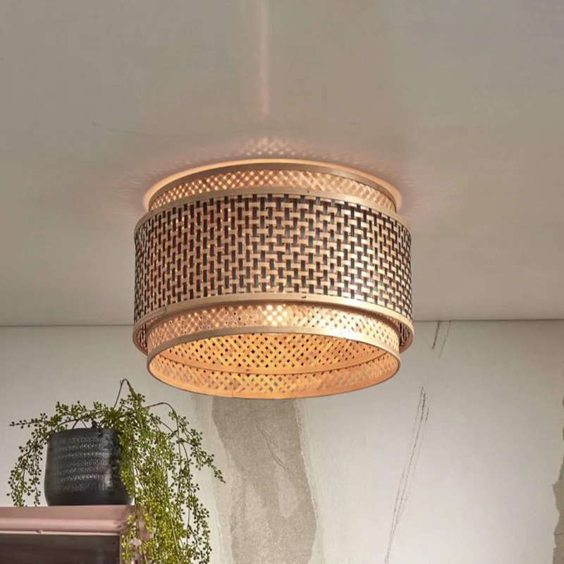 Bhutan plafondlamp, bamboe, Ø 40 cm by GOOD&MOJO in Natural, Black – product photo 1 of 5