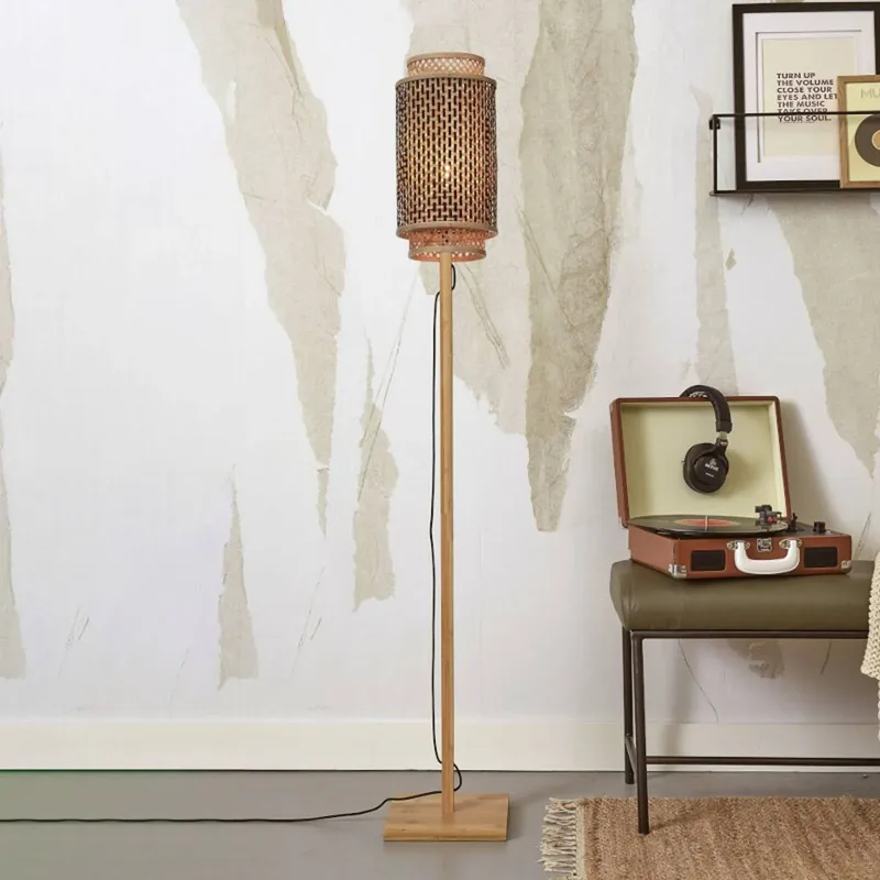 Bhutan vloerlamp, 145 cm, naturel by GOOD&MOJO in Natural – product photo 1 of 5