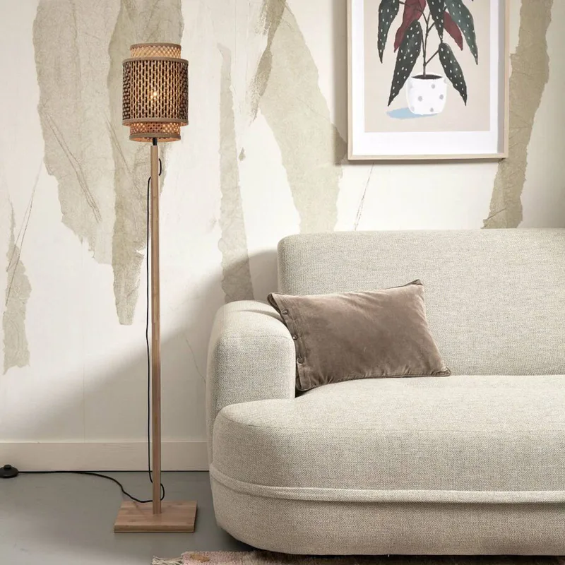 Bhutan vloerlamp, hoogte 135 cm, naturel de GOOD&MOJO en Naturel – photo du produit 2 sur 5
