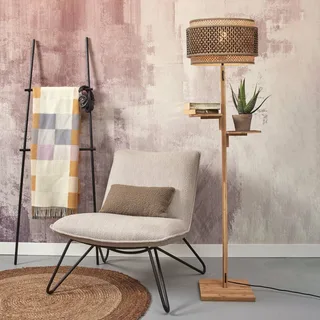 Bhutan vloerlamp met opbergvak, naturel van GOOD&MOJO in Naturel – productfoto 2 van 5