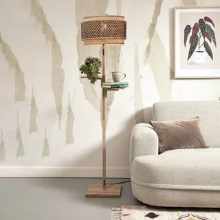 Bhutan vloerlamp met opbergvak, naturel van GOOD&MOJO in Naturel – productfoto 1 van 5