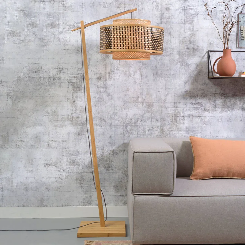 Bhutan vloerlamp, naturel, 176 cm, Ø 50 cm by GOOD&MOJO in Natural – product photo 1 of 5