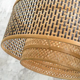 Bhutan vloerlamp, zwart, 176 cm, Ø 50 cm by GOOD&MOJO in Black, Natural – product photo 3 of 5