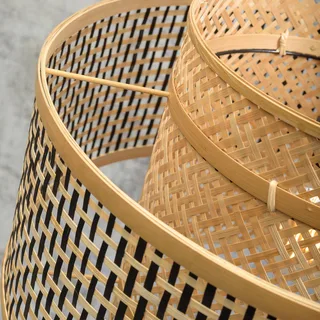 Bhutan vloerlamp, zwart, 176 cm, Ø 50 cm by GOOD&MOJO in Black, Natural – product photo 5 of 5