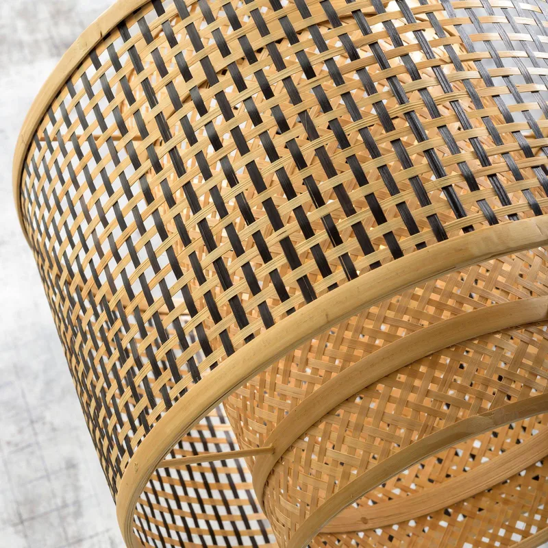 Bhutan wandlamp met 2 armen, naturel, Ø 40 cm de GOOD&MOJO en Naturel, Noir – photo du produit 5 sur 5