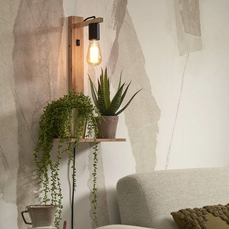 Flores wandlamp met opbergvak, naturel by GOOD&MOJO in Natural – product photo 2 of 5