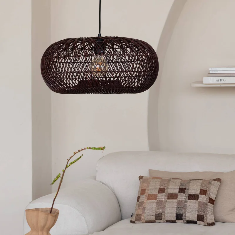 hanglamp Arizona, rood, Ø 50 cm, bamboe, E27 van GOOD&MOJO in Bordeauxrood – productfoto 2 van 5