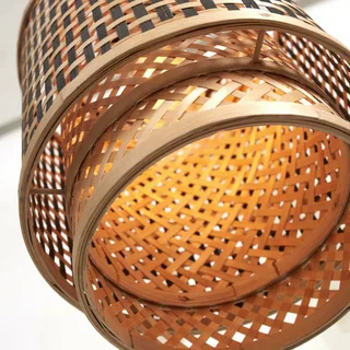 hanglamp Bhutan, bamboe, 18 x 25 cm van GOOD&MOJO in Naturel, Zwart – productfoto 5 van 5