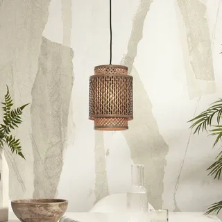 hanglamp Bhutan, bamboe, 18 x 25 cm van GOOD&MOJO in Naturel, Zwart – productfoto 1 van 5