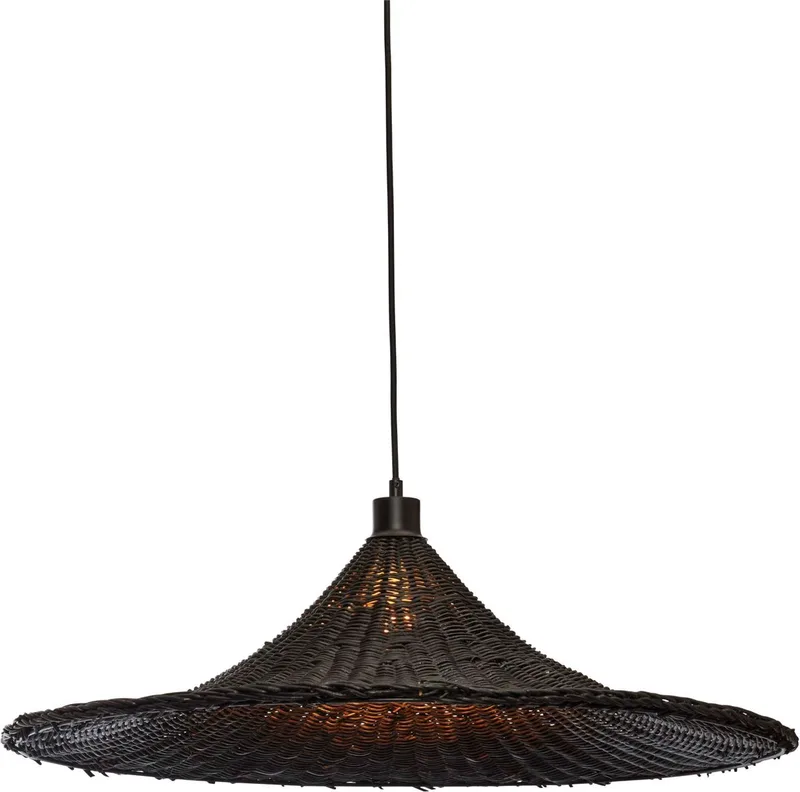 Hanglamp Borabora - Rotan - Ø70cm - Bohemian - Hanglampen Eetkamer, Slaapkamer, Woonkamer by GOOD&MOJO in Black – product photo