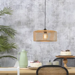 Hanglamp Bromo - Bamboe - Ø40cm - Scandinavisch,Bohemian - Hanglampen Eetkamer, Slaapkamer, Woonkamer van GOOD&MOJO in Bruin – productfoto 2 van 5