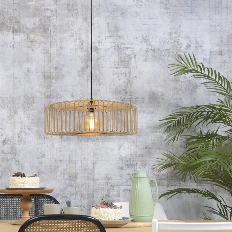 Hanglamp Bromo - Bamboe - Ø60cm - Scandinavisch,Bohemian - Hanglampen Eetkamer, Slaapkamer, Woonkamer by GOOD&MOJO in Brown – product photo 2 of 5