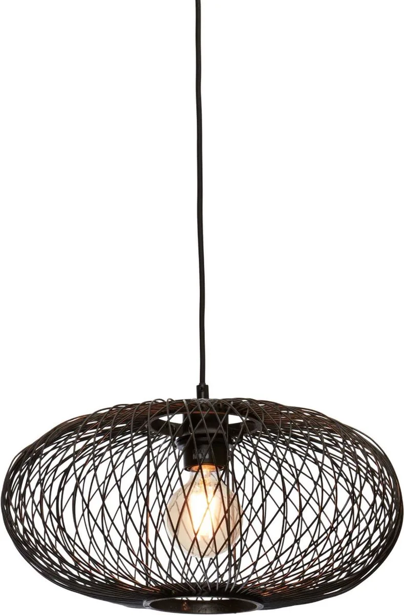 Hanglamp Cango - Bamboe - Ø40cm - Bohemian - Hanglampen Eetkamer, Slaapkamer, Woonkamer van GOOD&MOJO in Zwart – productfoto