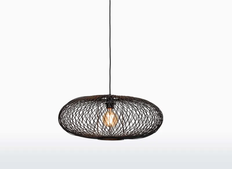 Hanglamp Cango - Bamboe - Ø60cm - Scandinavisch,Bohemian - Hanglampen Eetkamer, Slaapkamer, Woonkamer från GOOD&MOJO i Svart – produktbild