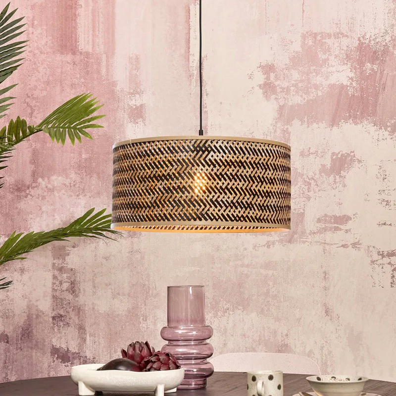 hanglamp Java, naturel/zwart, Ø 50 cm, E27 by GOOD&MOJO in Licht hout, Black – product photo 2 of 5
