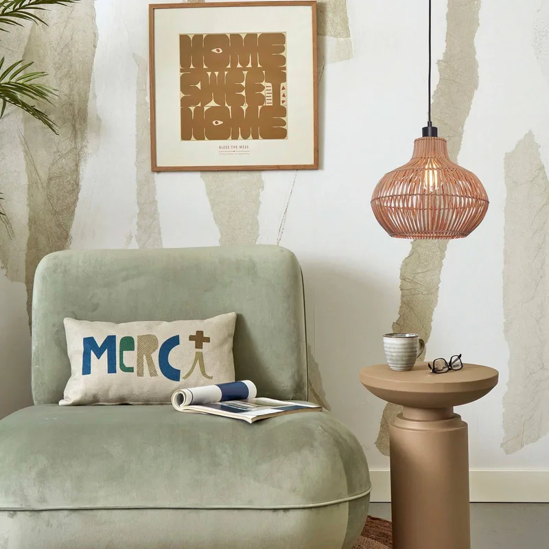 hanglamp Kalahari, Ø 32 cm, naturel, rotan, E27 by GOOD&MOJO in Licht hout, Black – product photo 3 of 5