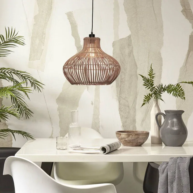 hanglamp Kalahari, Ø 42 cm, naturel, rotan, E27 by GOOD&MOJO in Licht hout, Black – product photo 2 of 5