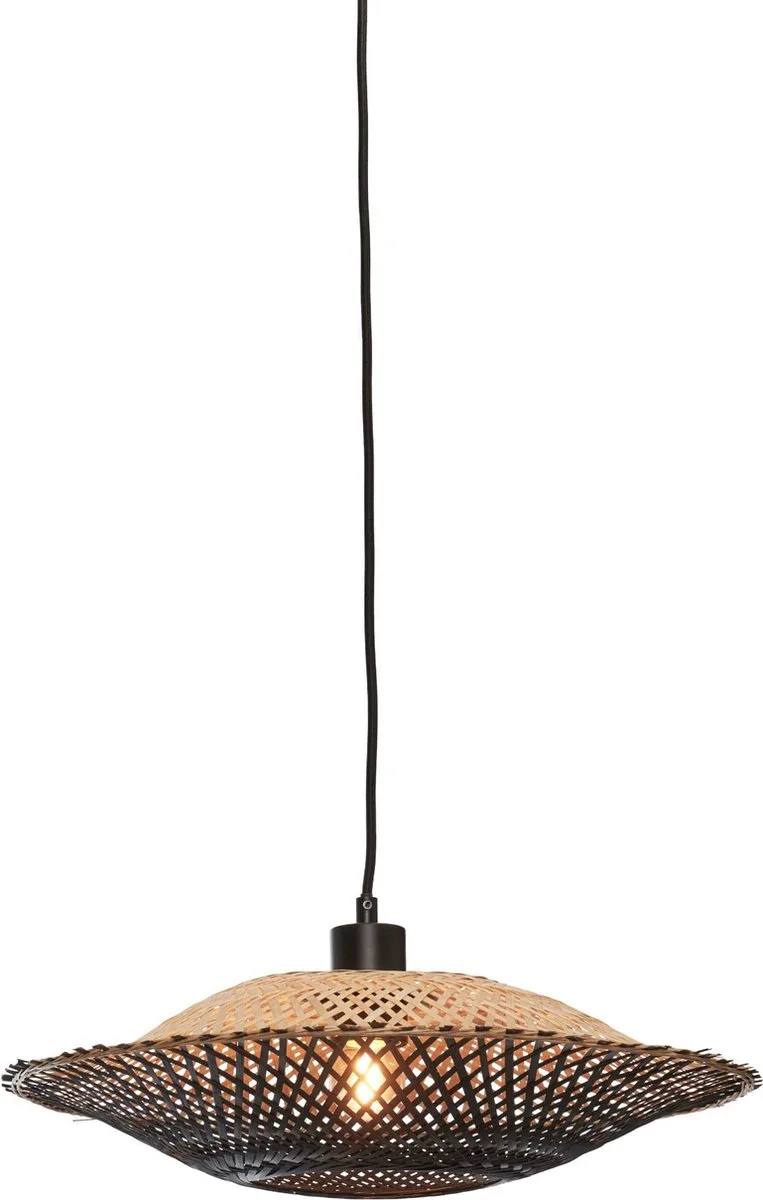 Hanglamp Kalimantan - Bamboe/Zwart - Ø44cm - Modern - Hanglampen Eetkamer, Slaapkamer, Woonkamer von GOOD&MOJO in Schwarz – Produktfoto