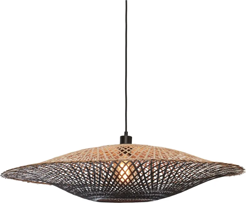 Hanglamp Kalimantan - Bamboe/Zwart - Ø87cm - Modern - Hanglampen Eetkamer, Slaapkamer, Woonkamer van GOOD&MOJO in Zwart – productfoto