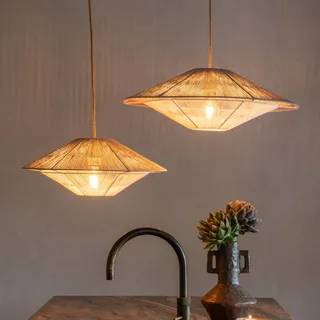 hanglamp Lumbini, Ø 50 cm, lichtgrijs, papieren koord by GOOD&MOJO in Light grey, White – product photo 3 of 3