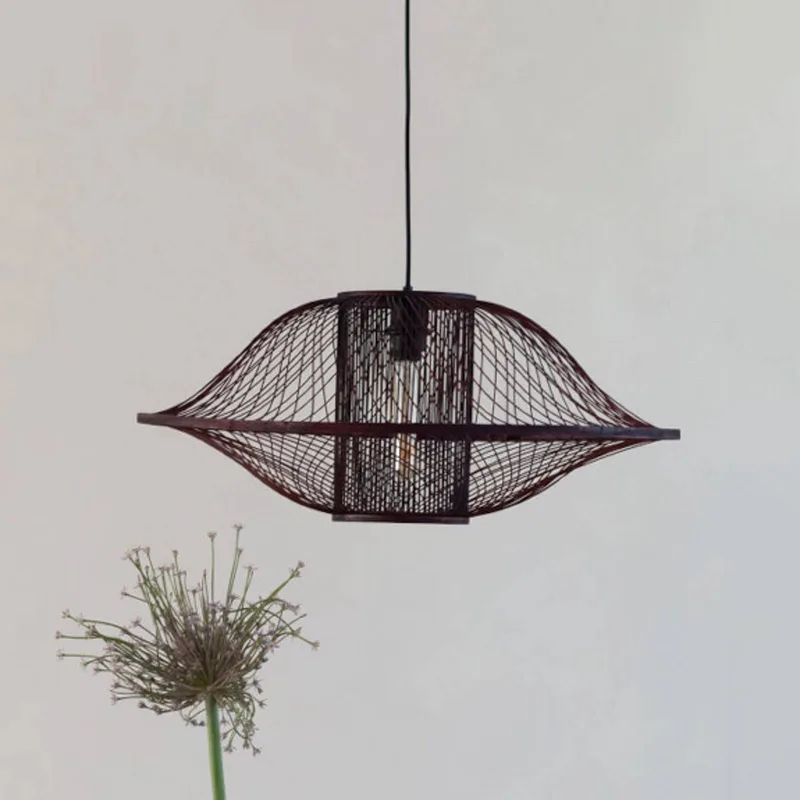 hanglamp Maui, rood, Ø 70 cm, bamboe, E27 by GOOD&MOJO in Bordeauxrood – product photo 2 of 5