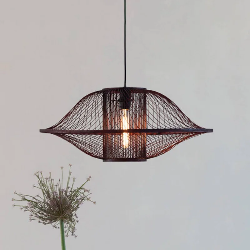 hanglamp Maui, rood, Ø 70 cm, bamboe, E27 by GOOD&MOJO in Bordeauxrood – product photo 1 of 5