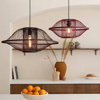 hanglamp Maui, rood, Ø 70 cm, bamboe, E27 by GOOD&MOJO in Bordeauxrood – product photo 3 of 5