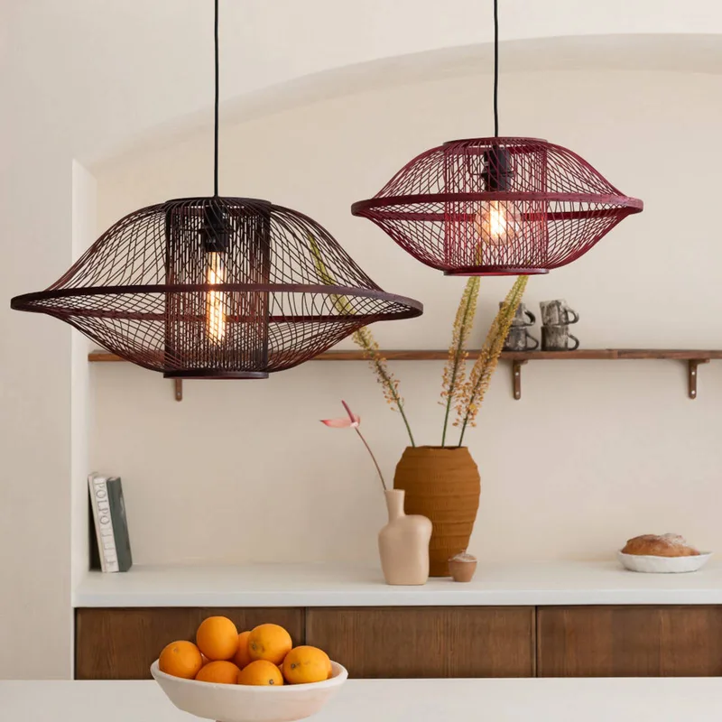 hanglamp Maui, rood, Ø 70 cm, bamboe, E27 by GOOD&MOJO in Bordeauxrood – product photo 3 of 5
