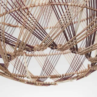hanglamp Mendoza, naturel/rood, Ø 35 cm, bamboe by GOOD&MOJO in Natuurlijk bamboe, Bordeauxrood – product photo 4 of 5