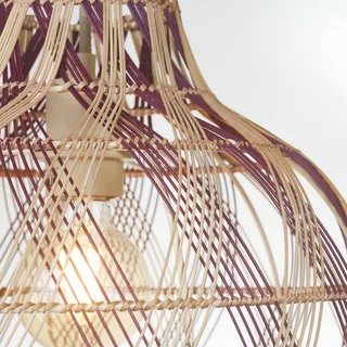 hanglamp Mendoza, naturel/rood, Ø 35 cm, bamboe by GOOD&MOJO in Natuurlijk bamboe, Bordeauxrood – product photo 5 of 5