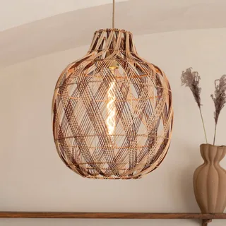 hanglamp Mendoza, naturel/rood, Ø 40 cm, bamboe by GOOD&MOJO in Natuurlijk bamboe, Bordeauxrood – product photo 1 of 5