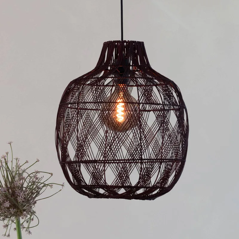 hanglamp Mendoza, rood, Ø 40 cm, bamboe, E27 by GOOD&MOJO in Bordeauxrood – product photo 1 of 5