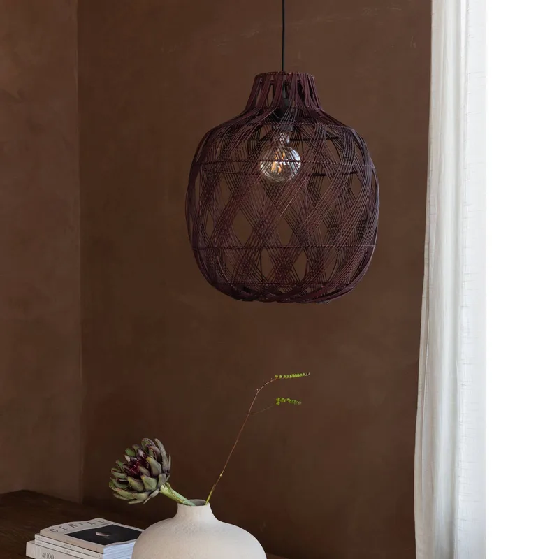 hanglamp Mendoza, rood, Ø 40 cm, bamboe, E27 by GOOD&MOJO in Bordeauxrood – product photo 3 of 5