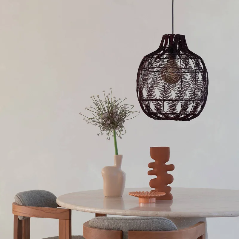hanglamp Mendoza, rood, Ø 40 cm, bamboe, E27 by GOOD&MOJO in Bordeauxrood – product photo 2 of 5