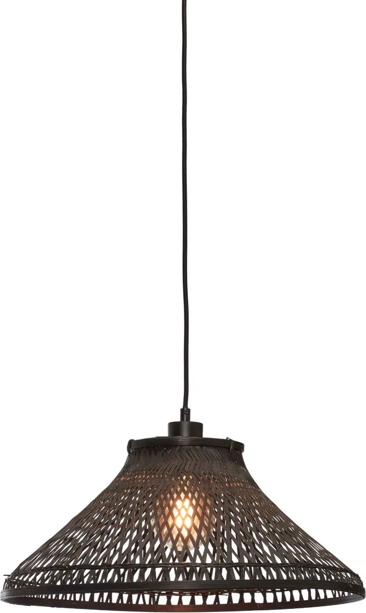 Hanglamp Tahiti - Bamboe - Ø45cm - Modern - Hanglampen Eetkamer, Slaapkamer, Woonkamer van GOOD&MOJO in Zwart – productfoto