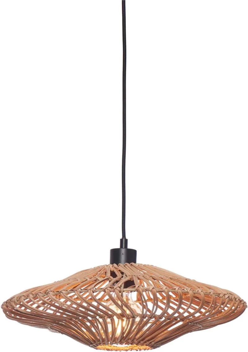 Hanglamp Zanzibar - Rotan - Ø40x12cm - Modern - Hanglampen Eetkamer, Slaapkamer, Woonkamer van GOOD&MOJO in Bruin – productfoto