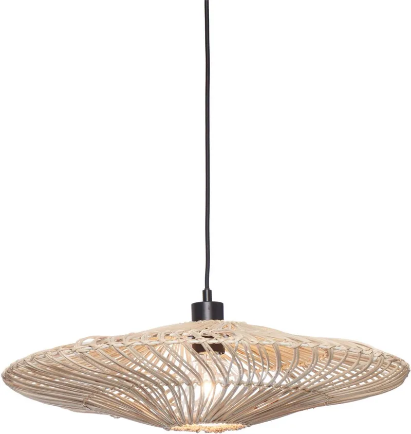 Hanglamp Zanzibar - Rotan - Ø55cm - Modern - Hanglampen Eetkamer, Slaapkamer, Woonkamer by Good&Mojo in White – product photo