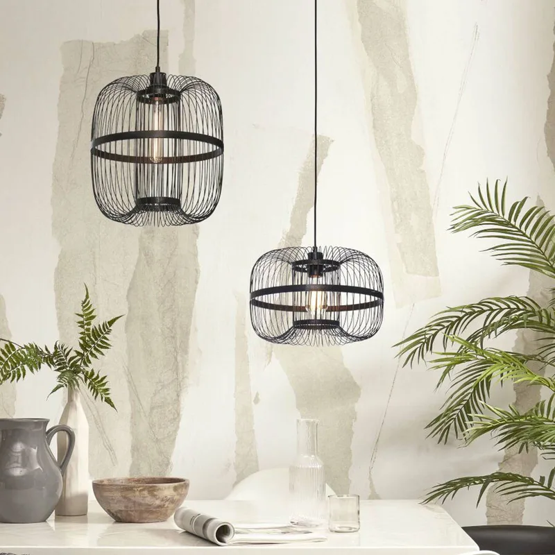 Hokkaido hanglamp, hoogte 38 cm van GOOD&MOJO in Zwart – productfoto 5 van 5