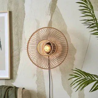 Hokkaido wandlamp van bamboe, naturel van GOOD&MOJO in Naturel – productfoto 1 van 5