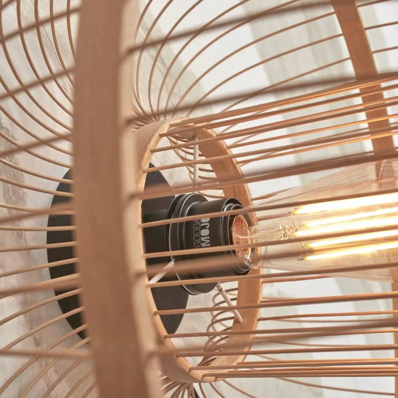 Hokkaido wandlamp van bamboe, naturel van GOOD&MOJO in Naturel – productfoto 5 van 5