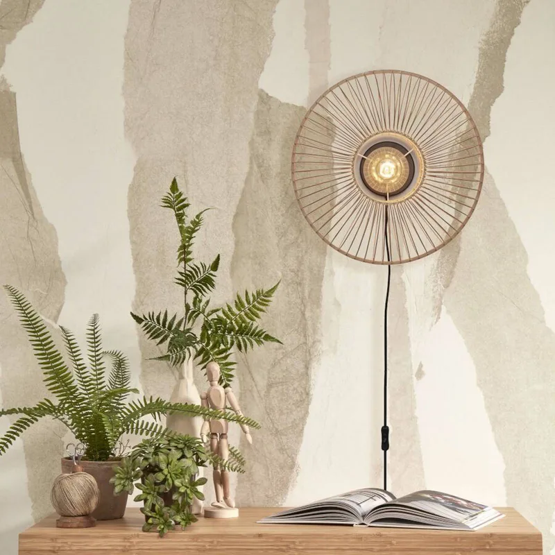 Hokkaido wandlamp van bamboe, naturel van GOOD&MOJO in Naturel – productfoto 2 van 5