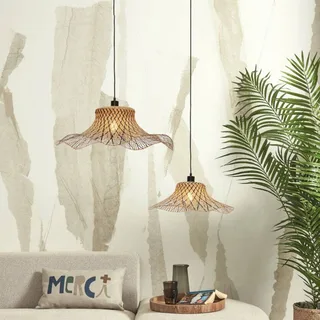 Ibiza hanglamp Ø 50 cm van GOOD&MOJO in Zwart, Naturel – productfoto 3 van 5